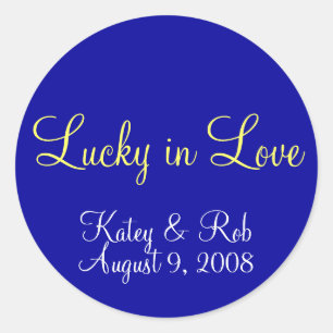 Lucky in Love Classic Round Sticker