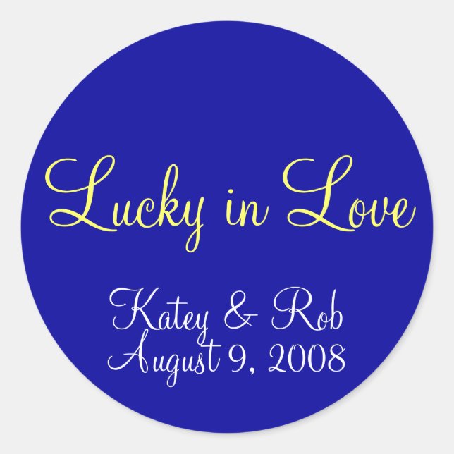 Lucky in Love Classic Round Sticker (Front)