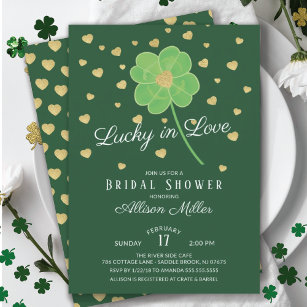 Lucky in Love Clover Bridal Shower Invitation