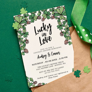 Lucky In Love Clover Couple's Shower Invitation