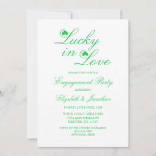 Lucky In Love Engagement Party Invitation