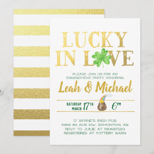 Lucky in Love   Engagement Party Invitation
