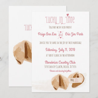 Lucky in Love Fortune cookies Wedding Invitation