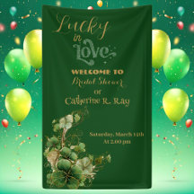  Lucky in Love Gold Shimmer Shamrock Bridal Shower