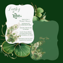  Lucky in Love Green Golden Shamrock Bridal Shower