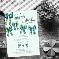 Lucky in Love Hearts and Bows Green Bridal Shower