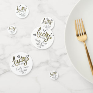 Lucky in Love Hearts Bridal Shower Confetti