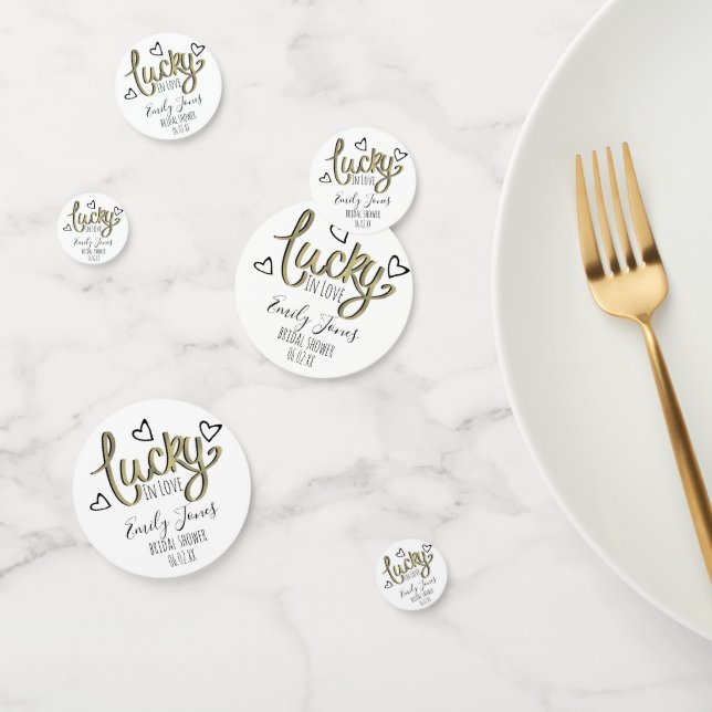 Lucky in Love Hearts Bridal Shower Confetti (Group)