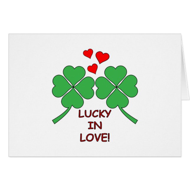 Lucky In Love Hearts Clover (Front Horizontal)