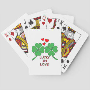 Lucky In Love Hearts Clover Playing Cards