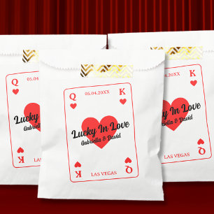 Lucky In Love Hearts Playing Card Couples Shower Favour Bags