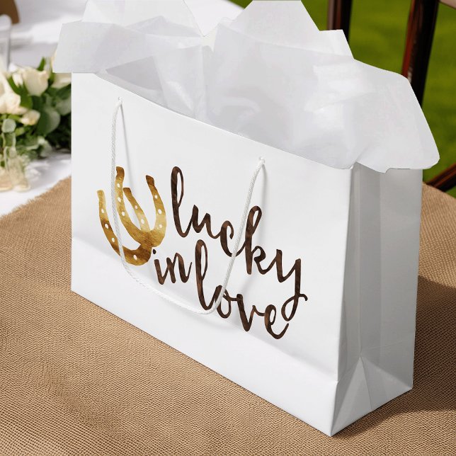 Lucky in Love Horseshoe Large Gift Bag (Creator Uploaded)