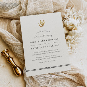 Lucky in Love   Horseshoe Wedding Invitation