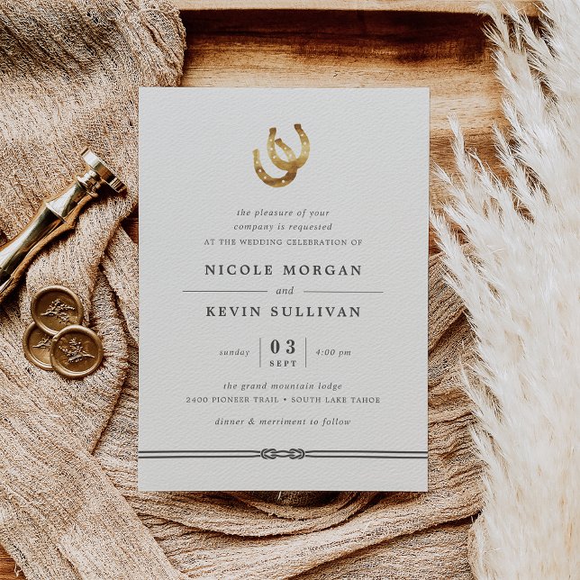 Lucky in Love | Horseshoe Wedding Invitation (Creator Uploaded)
