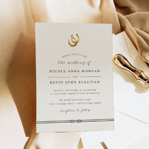 Lucky in Love   Horseshoe Wedding Invitation