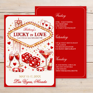 Lucky in Love Las Vegas Bachelorette Casino Party Invitation