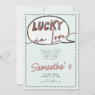 Lucky In Love Las Vegas Casino Modern Bachelorette Invitation