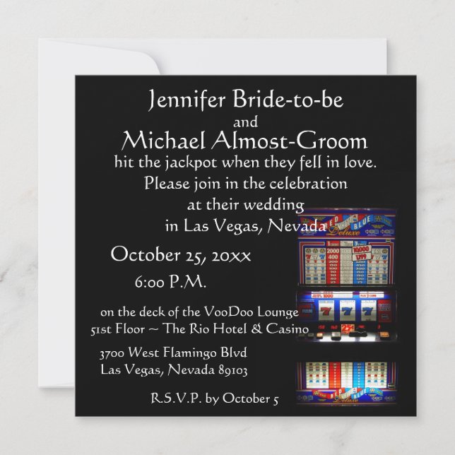 Lucky in Love Las Vegas Casino Wedding Invitation (Front)