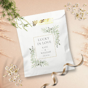 Lucky In Love Lottery Ticket Greenery Wedding Favour Bags