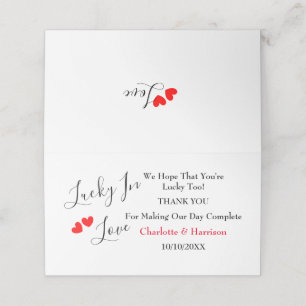 Lucky In Love Lottery Ticket Holder Place Card