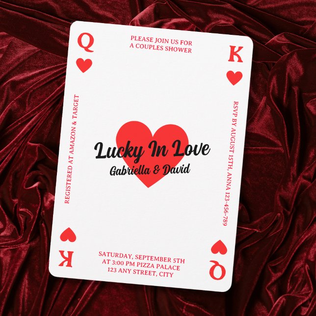 Lucky In Love Playing Card Heart Couples Shower (Lucky In Love Playing Card Heart Couples Shower)