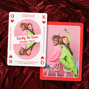 Lucky In Love Playing Card Photo Couples Shower