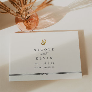 Lucky in Love Rustic Horseshoes Wedding Favour Guest Book