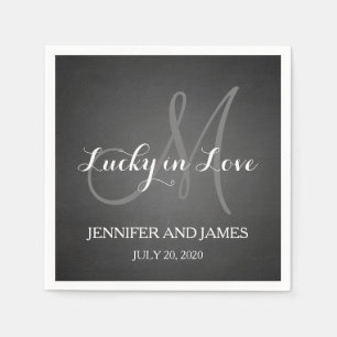 Lucky in Love Rustic Wedding Paper Napkins