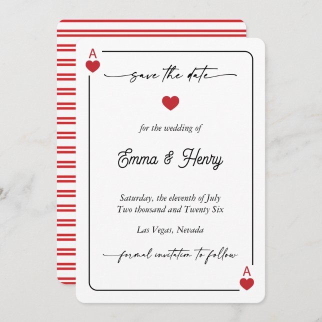 Lucky in Love Save the Date Invitation (Front/Back)