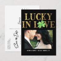 Lucky in Love | Save the Date Postcard