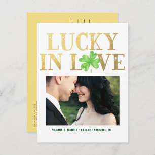 Lucky in Love   Save the Date Postcard