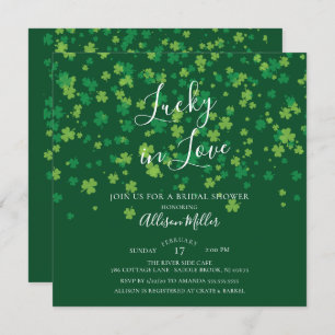 Lucky in Love Shamrock Bridal Shower Invitation
