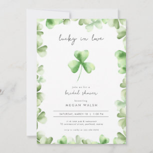 Lucky in Love Shamrock Bridal Shower Invitation