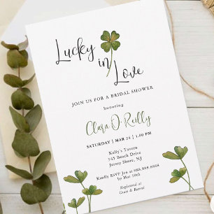 Lucky in Love Shamrock Bridal Shower Invitation