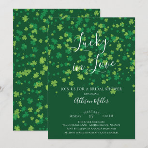 Lucky in Love Shamrock Bridal Shower Invitation