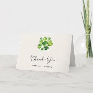 Lucky In Love Shamrock Bridal Shower Thank You Card
