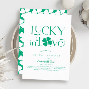 Lucky in Love Shamrock White x Green Bridal Shower Invitation
