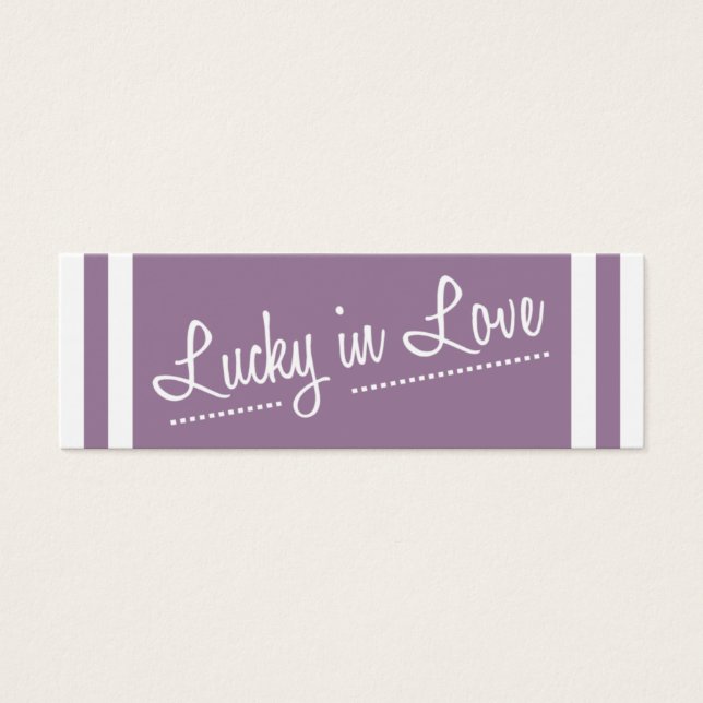 Lucky in Love Small Tag - Lilac (Front)