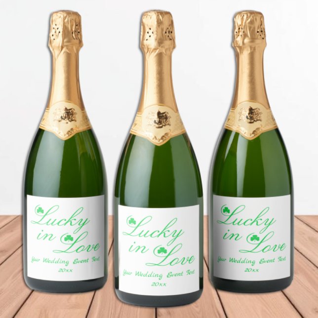 Lucky In Love Sparkling Wine Label (Creator Uploaded)