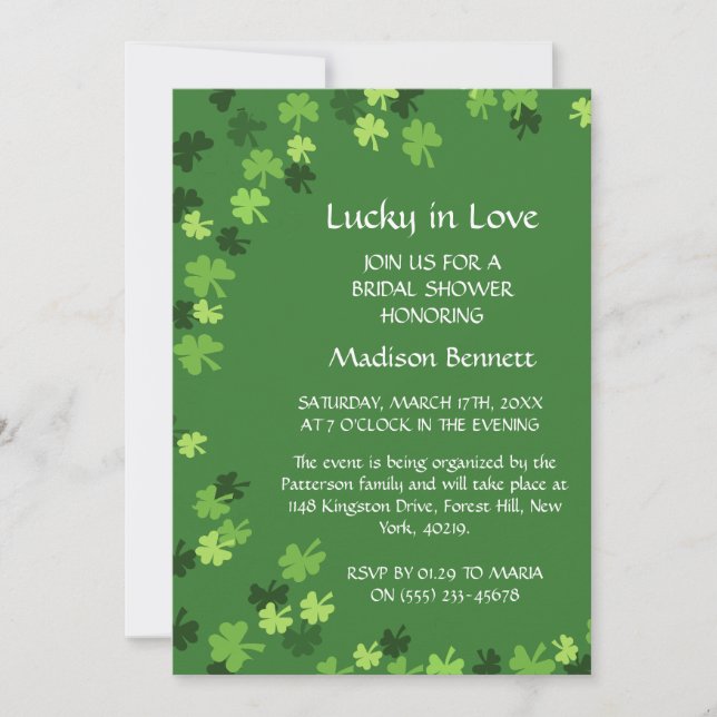 Lucky In Love St. Patrick's Day BABYShower CARD (Front)
