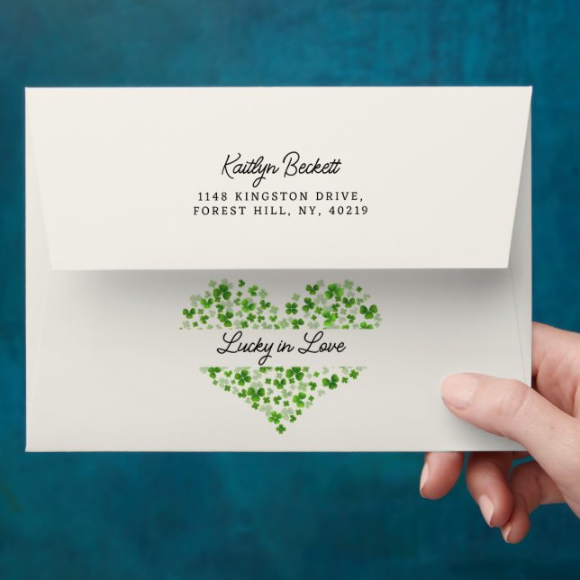 Lucky In Love St. Patrick's Day Bridal Shower Envelope (Hand)