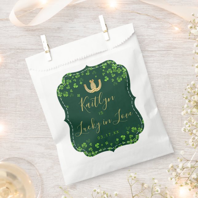 Lucky In Love St. Patrick's Day Bridal Shower Favour Bags (Clipped)
