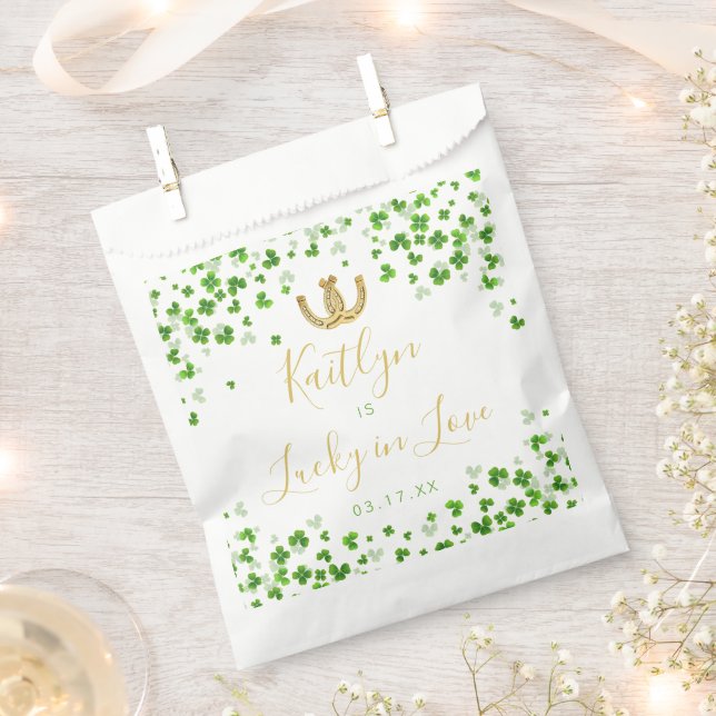 Lucky In Love St. Patrick's Day Bridal Shower Favour Bags (Clipped)