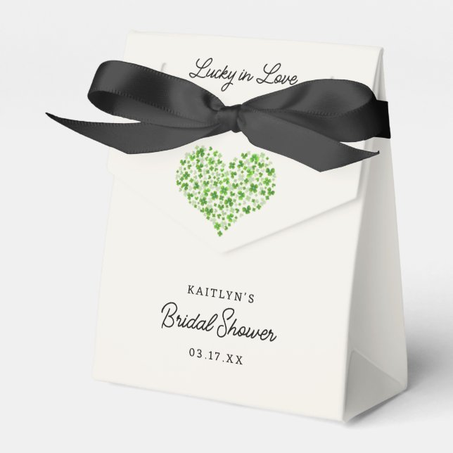 Lucky In Love St. Patrick's Day Bridal Shower Favour Box (Front Side)