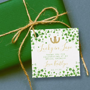 Lucky In Love St. Patrick's Day Bridal Shower Favour Tags