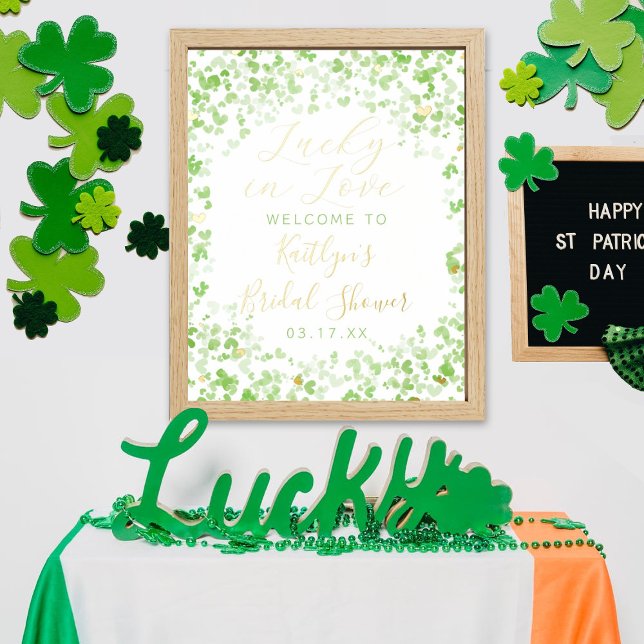 Lucky In Love St. Patrick's Day Bridal Shower Foil Prints (Creator Uploaded)