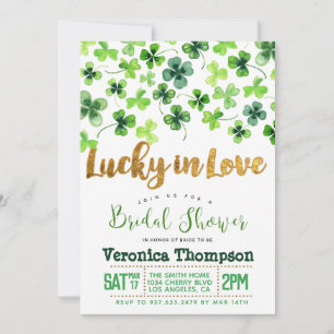 Lucky in Love St. Patrick's Day Bridal Shower Invitation