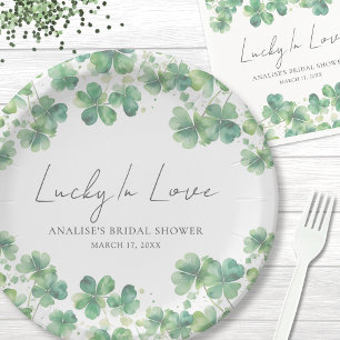 Lucky In Love St. Patrick's Day Bridal Shower Paper Plate