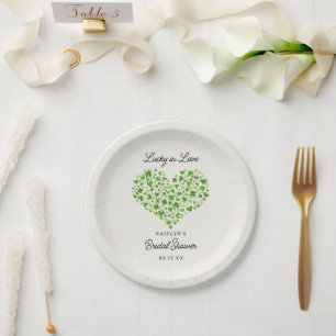 Lucky In Love St. Patrick's Day Bridal Shower Paper Plate