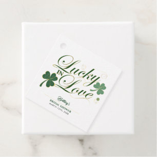 Lucky in Love St Patrick's Modern Bridal Shower Favour Tags